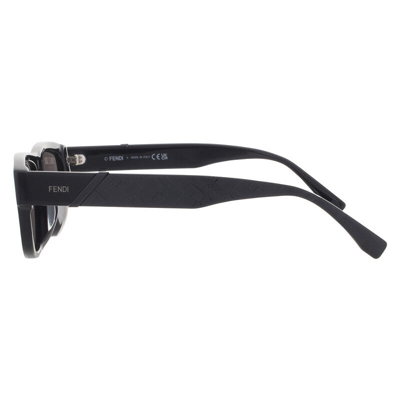 Fendi FE40157F 01A Geometric Sunglasses – Shiny Black/Grey