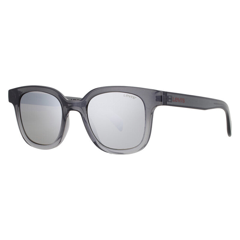 Levi's LV 1010/S Unisex Mirrored Square Sunglasses – Transparent Dark Grey