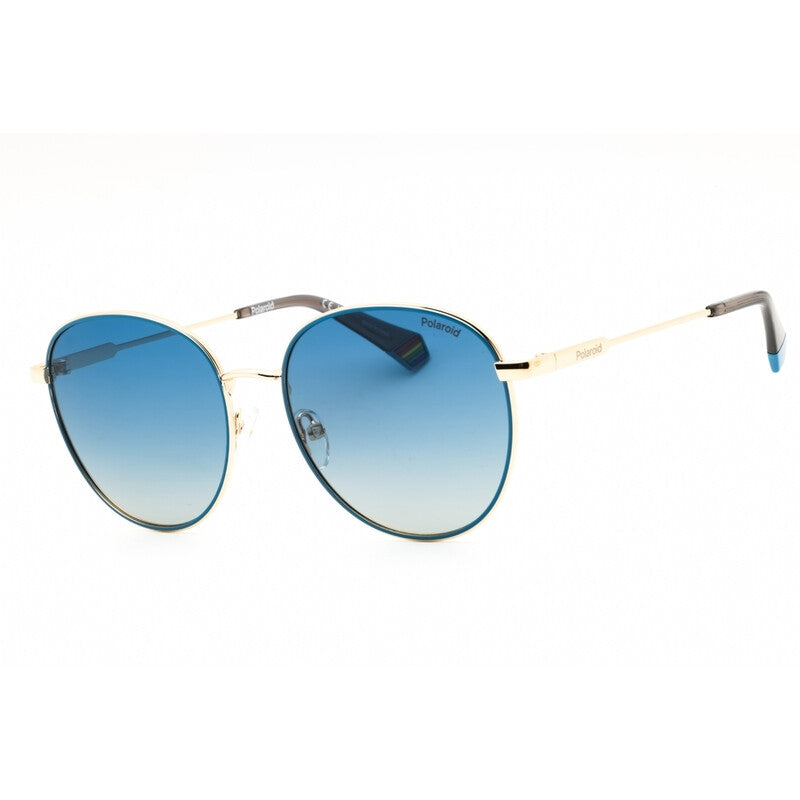 Polaroid PLD 6215/S/X Unisex Polarized Round Sunglasses – Gold Blue