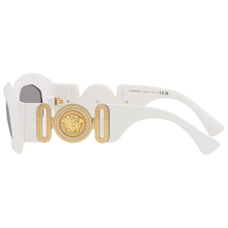 Versace Irregular Sunglasses – White/Dark Gray (VE4425U)