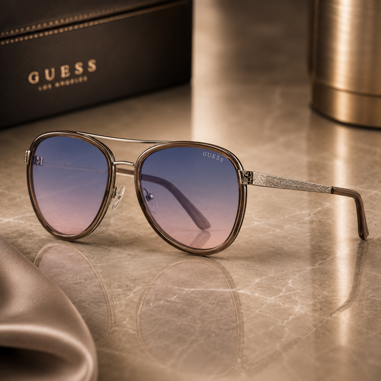 GUESS FACTORY Smoke Pilot Ladies Sunglasses