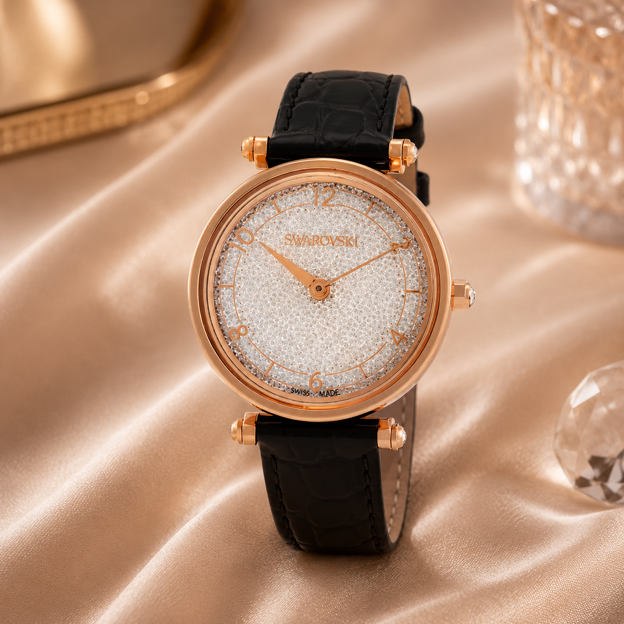 Swarovski  Crystalline Quartz White Dial Ladies Watch