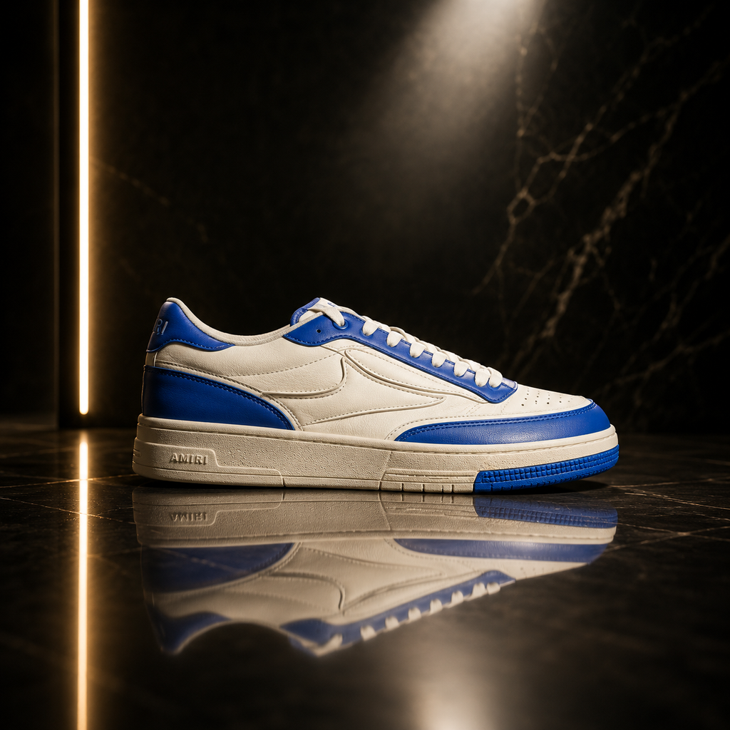 Reebok Men's Low Top Leather Sneaker — Vintage Blue