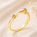 Sole Du Soleil Lupine Women's 18k YG Plated Spike Fashion Ring Size 5