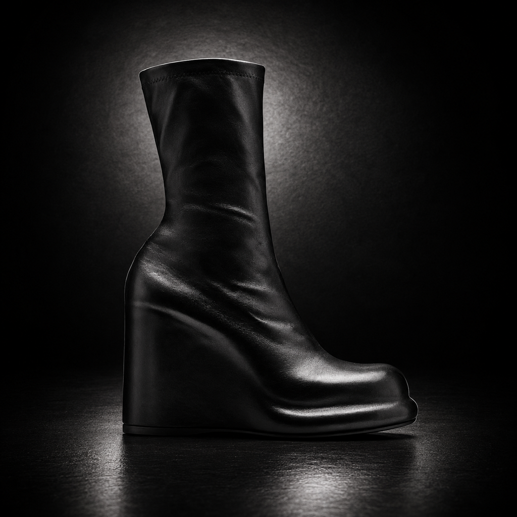 Burberry 8099512 Women's Black Calfskin Slip-on Ankle Boots