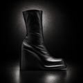 Burberry 8099512 Women's Black Calfskin Slip-on Ankle Boots