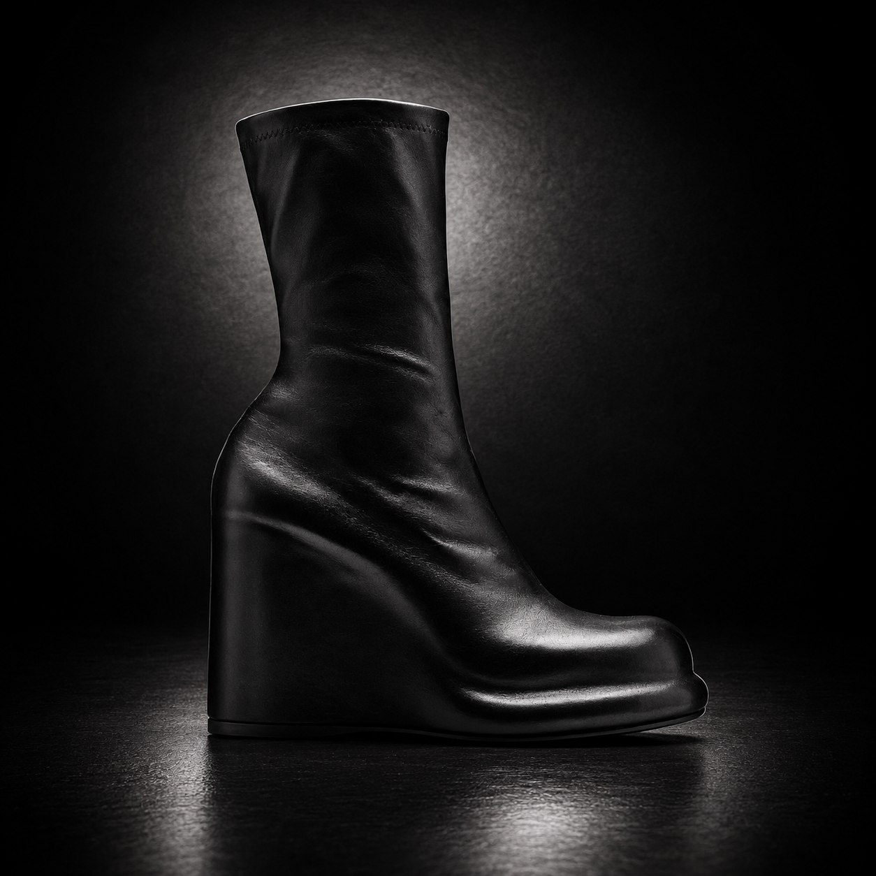 Burberry 8099512 Women's Black Calfskin Slip-on Ankle Boots