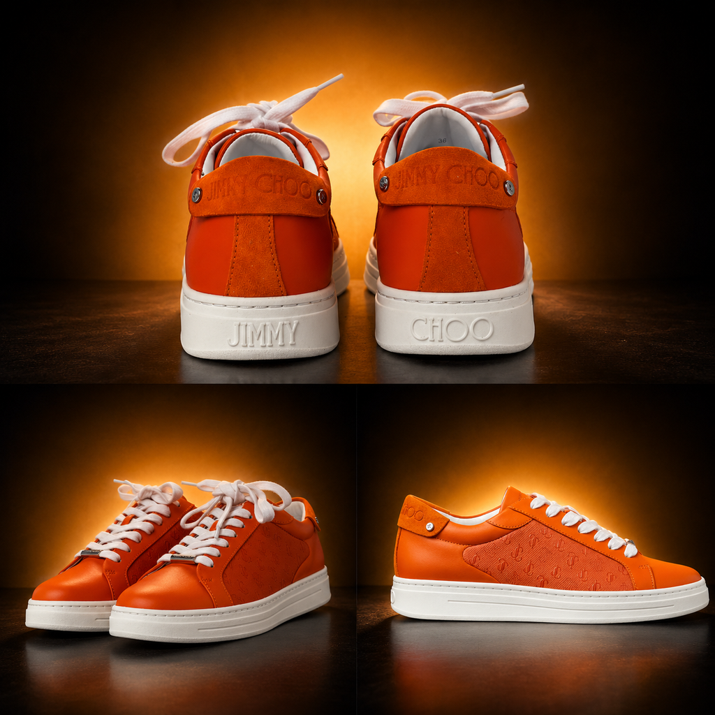 Jimmy Choo Rome/F Low Top Sneakers in V Amber Orange