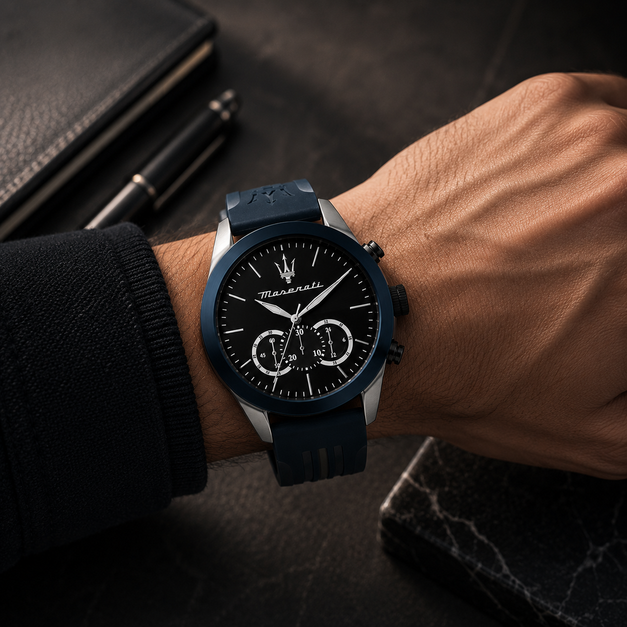 Maserati  Traguardo Chronograph Quartz Black Dial Men's Watch