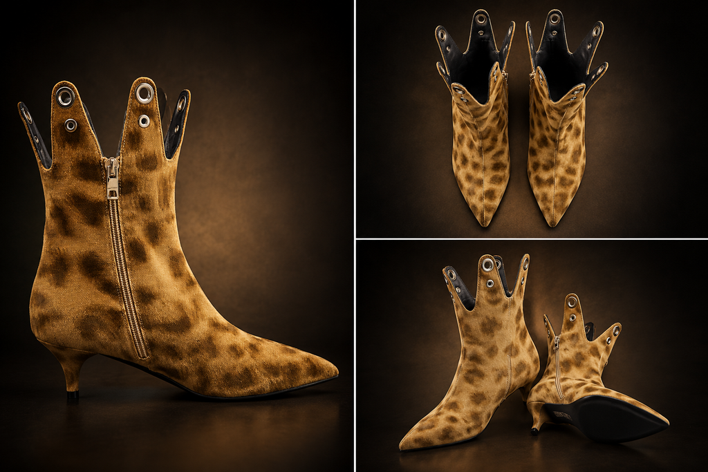 Burberry Women's Leopard Fabric Point Toe Boots SIZE 35.5 (5.5)