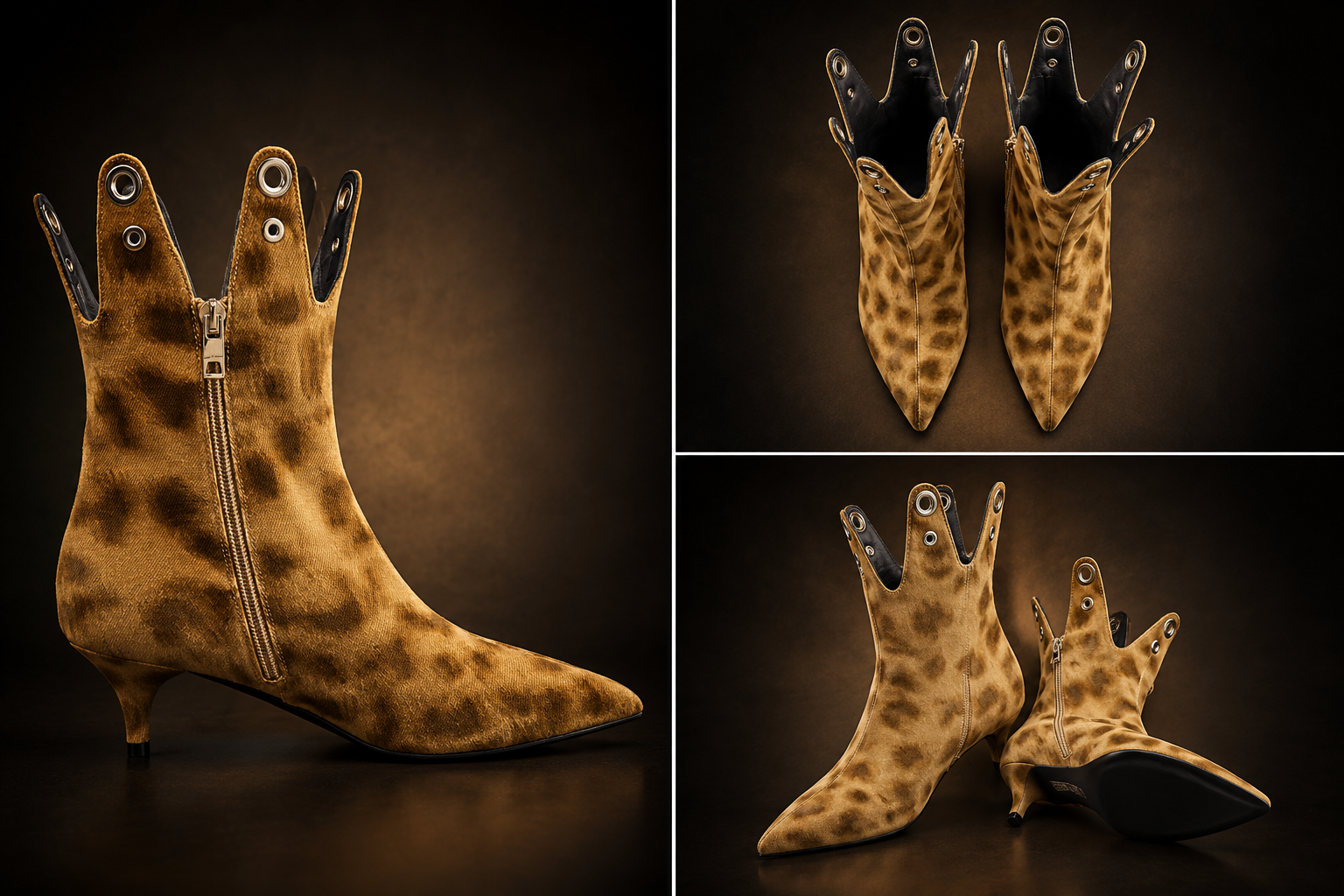 Burberry Women's Leopard Fabric Point Toe Boots SIZE 35.5 (5.5)