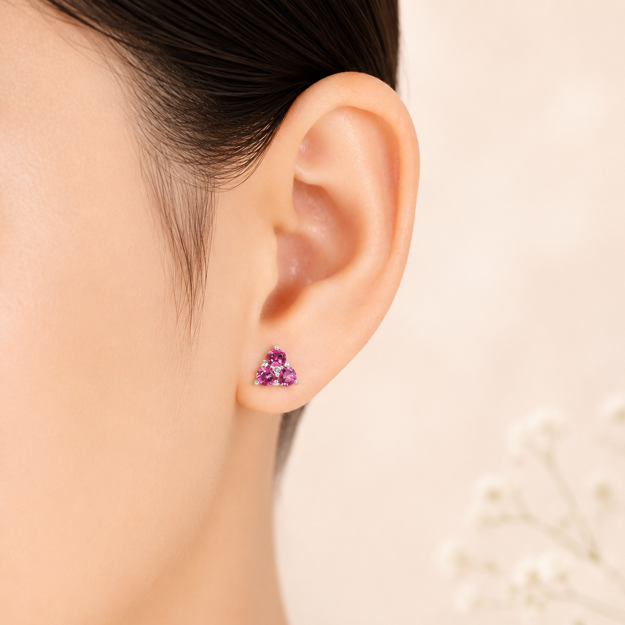 Amour  1 7/8 CT TGW Created Ruby and Created White Sapphire 3-sTone
