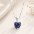 Belacqua Alexandrite June Birthstone Heart Pendant Necklace in Sterling Silver