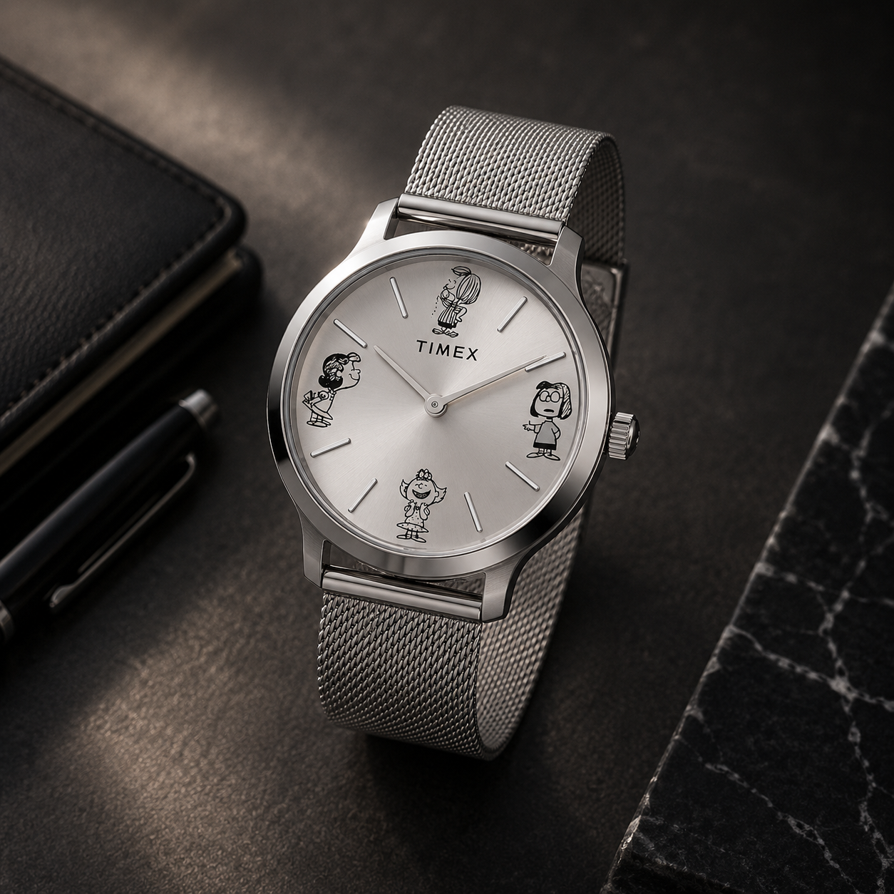 Timex Transcend x Peanuts Sketch Quartz Silver Dial Ladies Watch
