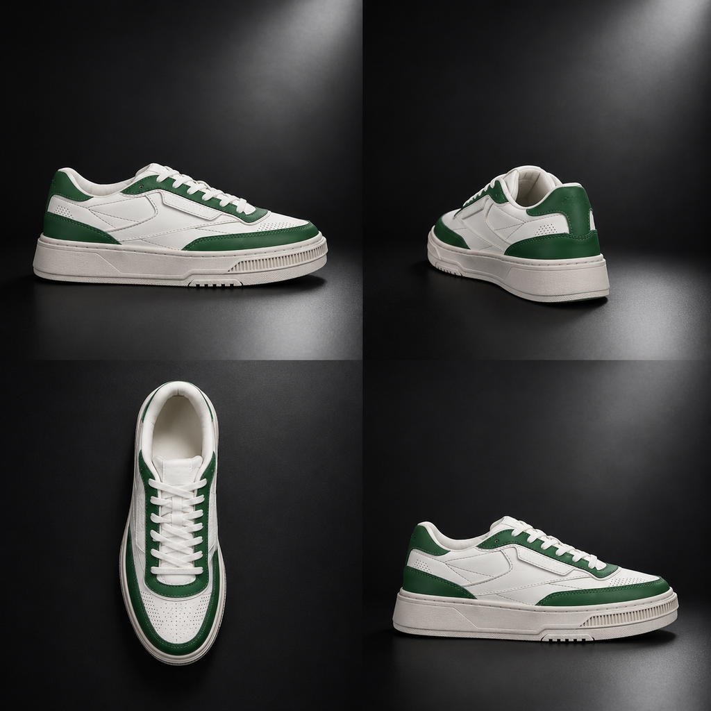 Reebok Men's Low Top Leather Sneaker — Vintage Green