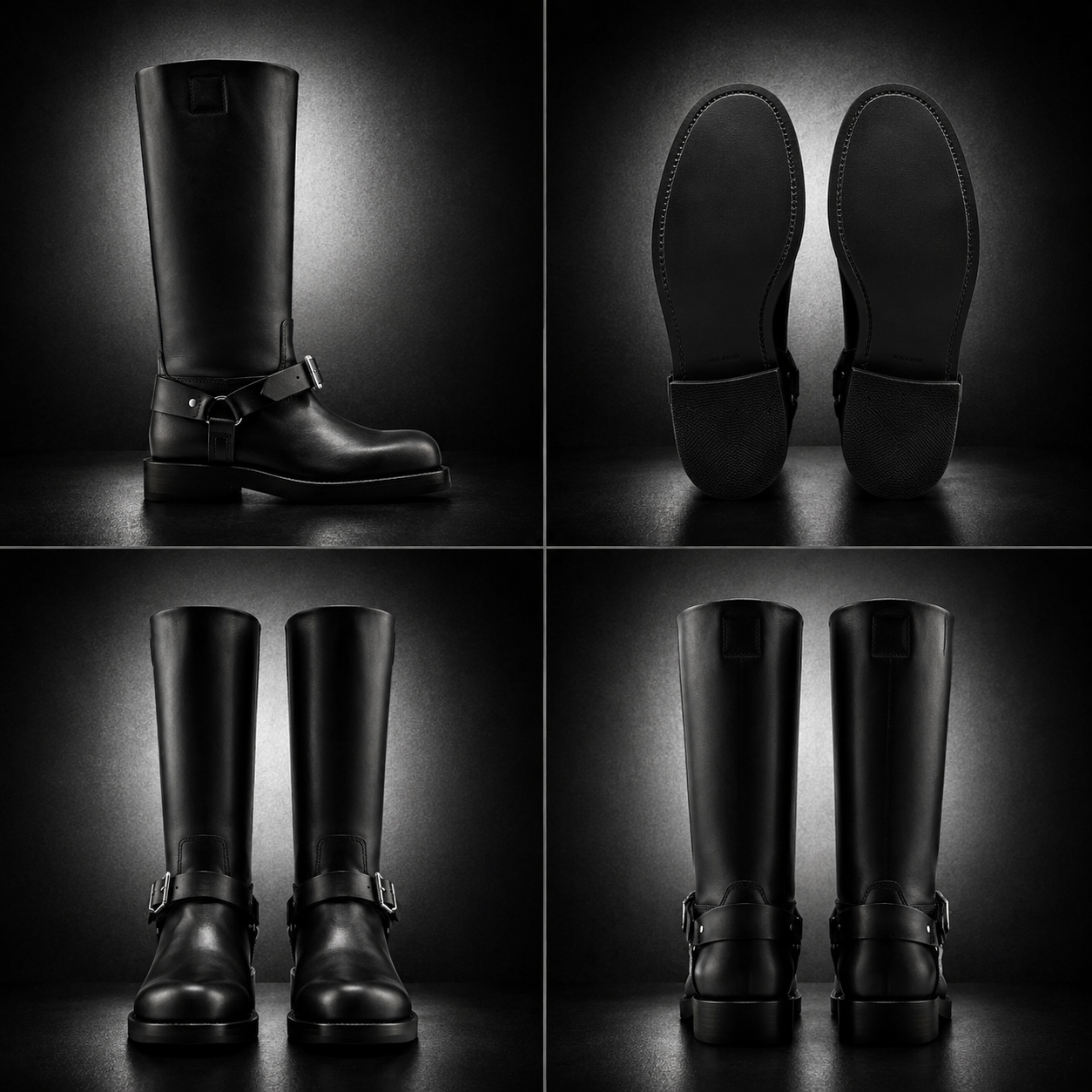Burberry 8075379 Women's Black Calfskin Knee-High Boots