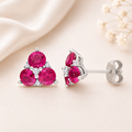 Amour  1 7/8 CT TGW Created Ruby and Created White Sapphire 3-sTone