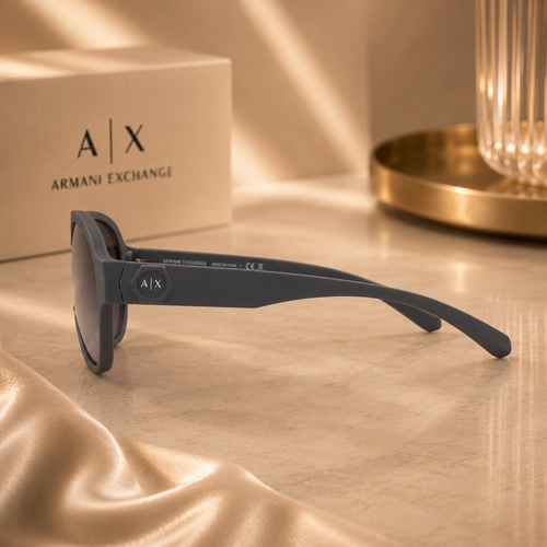 Armani Exchange  Grey Mirror Pilot Men's Sunglasses