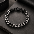 Robert Alton Men's Stainless Steel Curb Link Bracelet