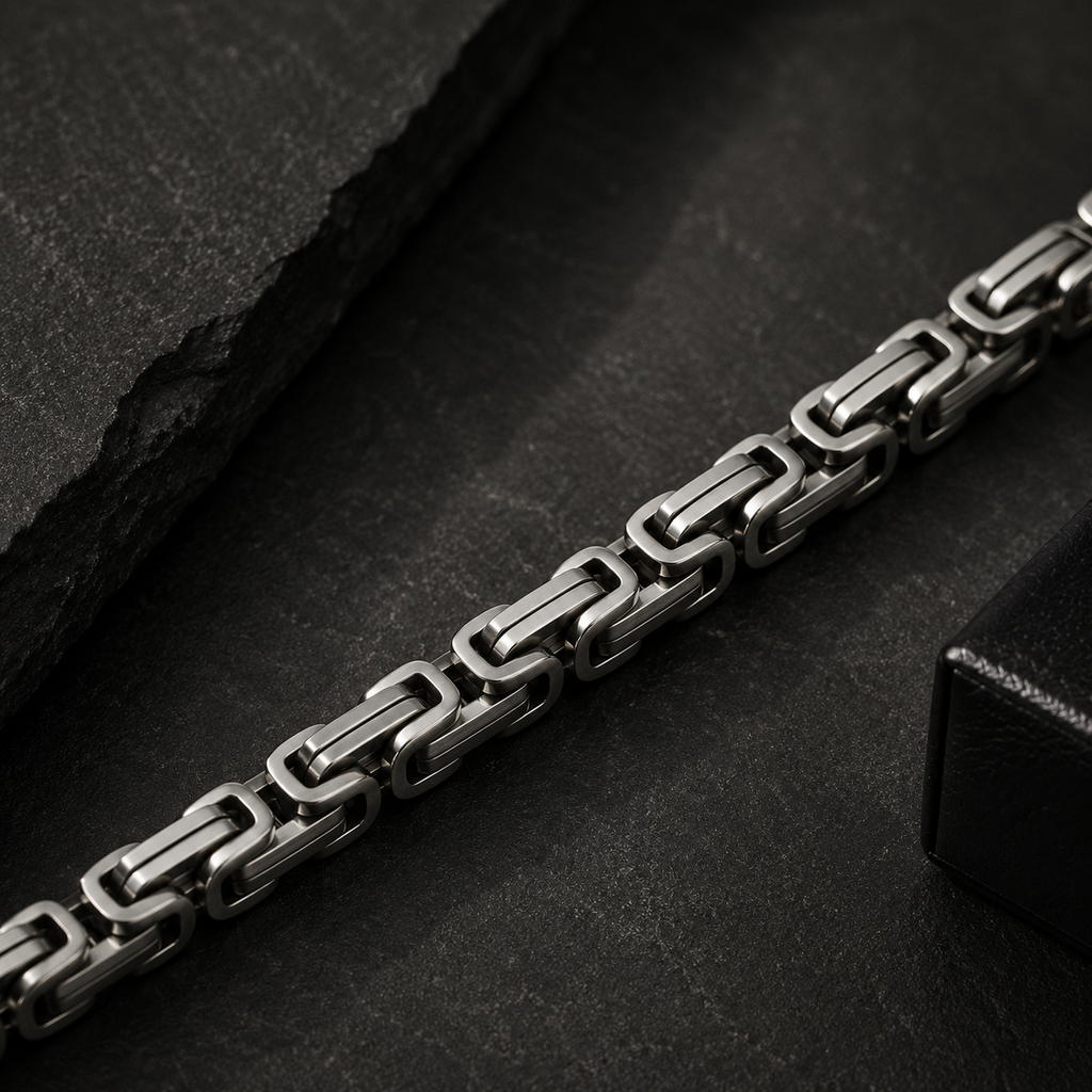 Robert Alton Byzantine Link Men's Stainless Steel Bracelet