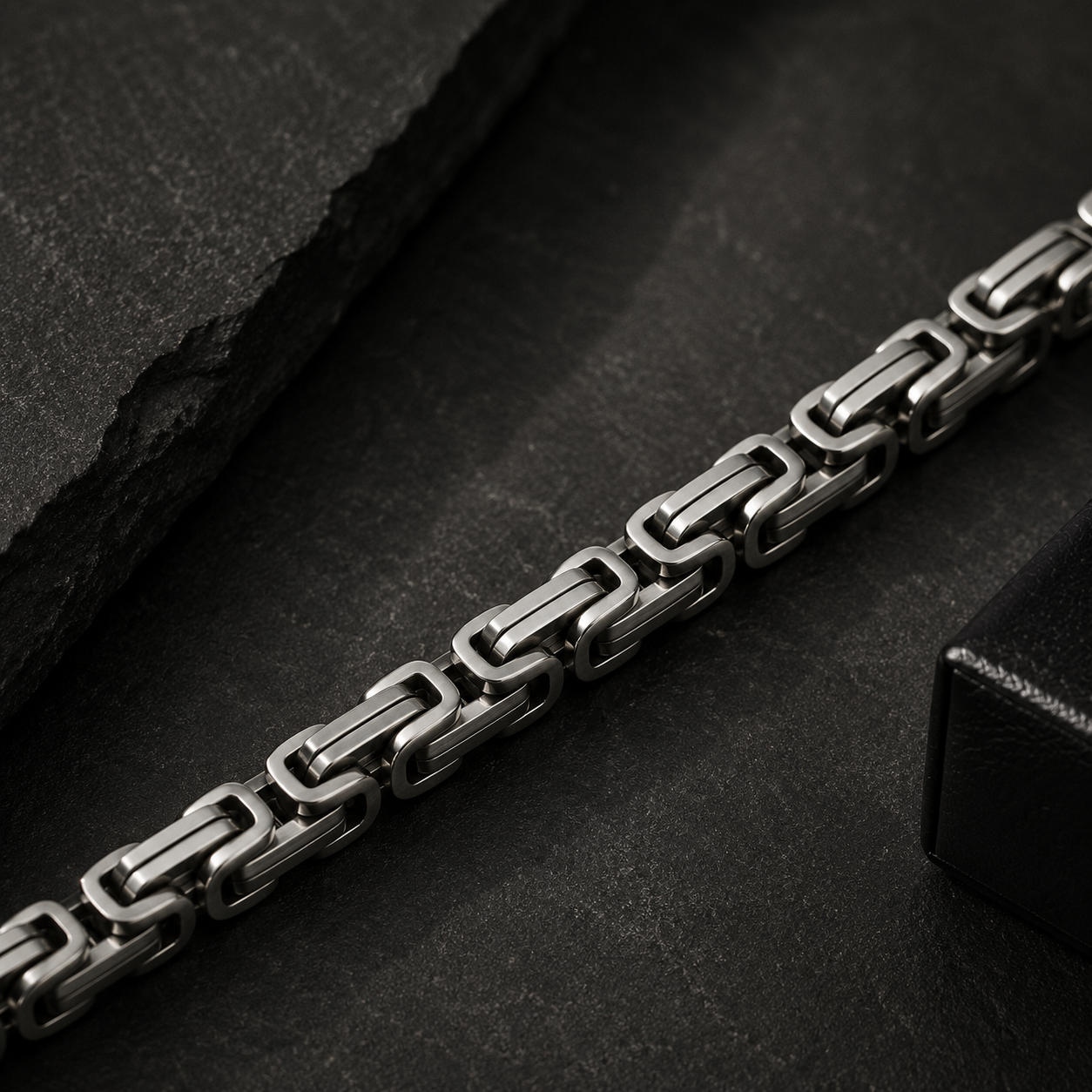 Robert Alton Byzantine Link Men's Stainless Steel Bracelet