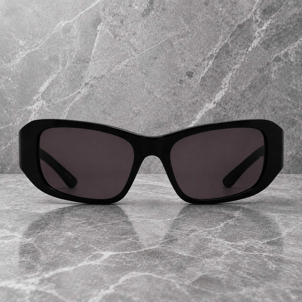 Balenciaga  Grey Rectangular Unisex Sunglasses