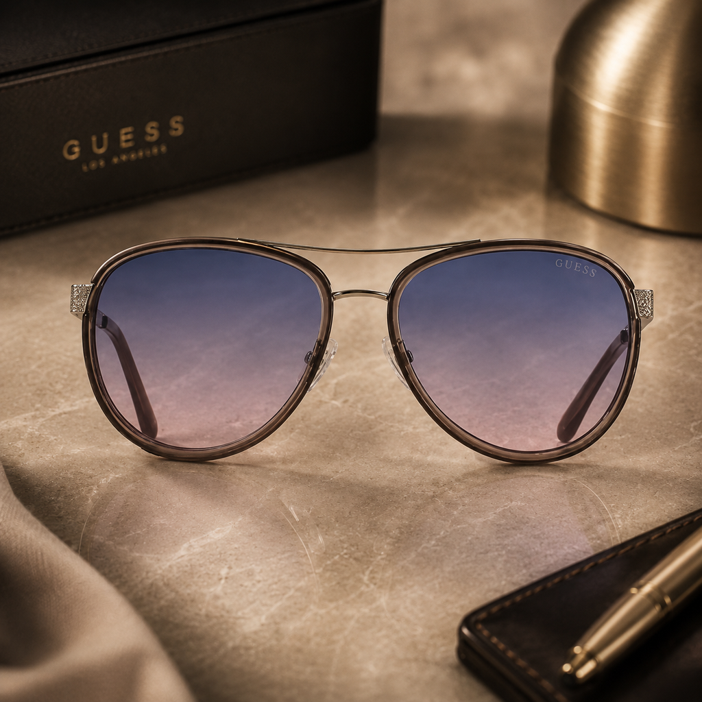 GUESS FACTORY Smoke Pilot Ladies Sunglasses