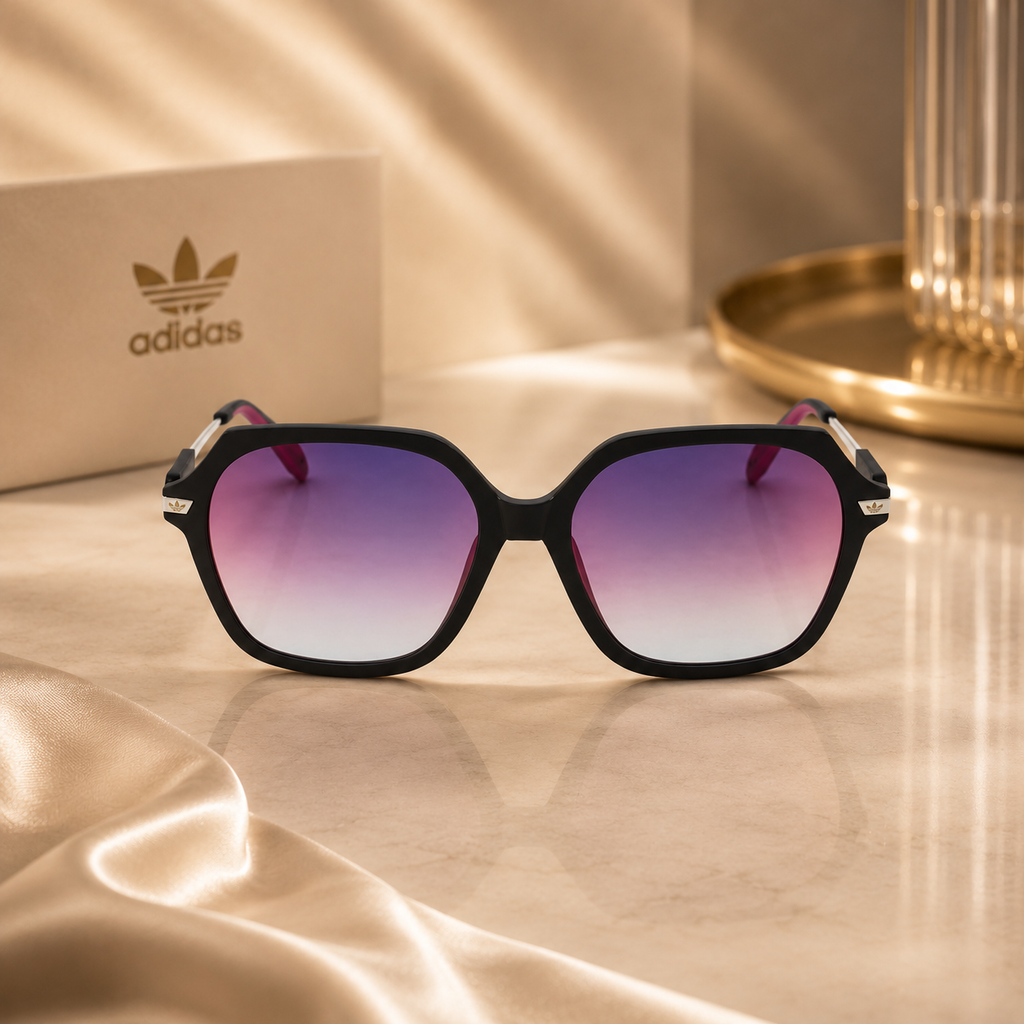 Adidas Ladies Black Geometric Sunglasses