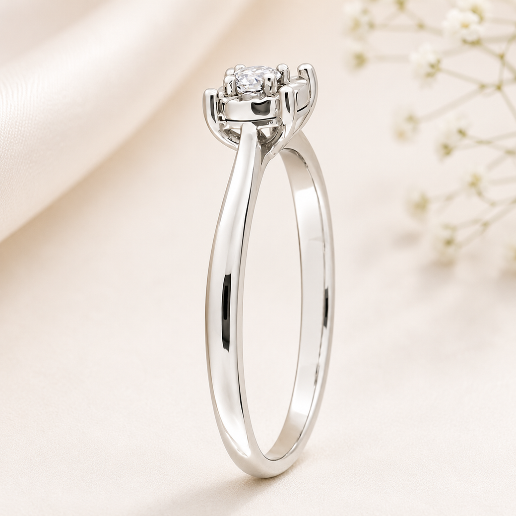 Created Forever 1/10CT TW Lab Grown Diamond Enagement Ring in Sterling Silver