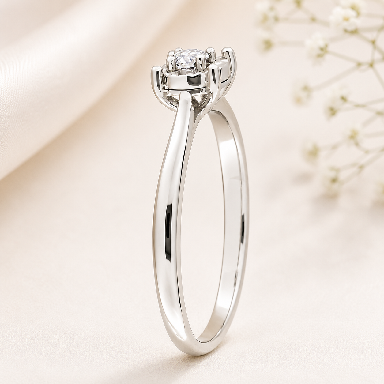 Created Forever 1/10CT TW Lab Grown Diamond Enagement Ring in Sterling Silver
