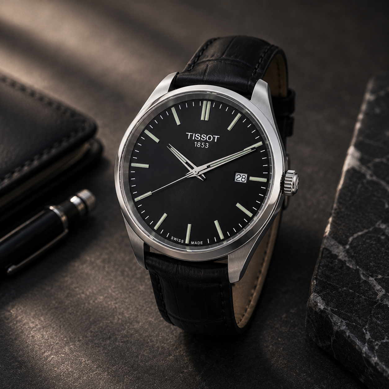 Tissot PR 100 Quartz Black Dial Men's Watch
