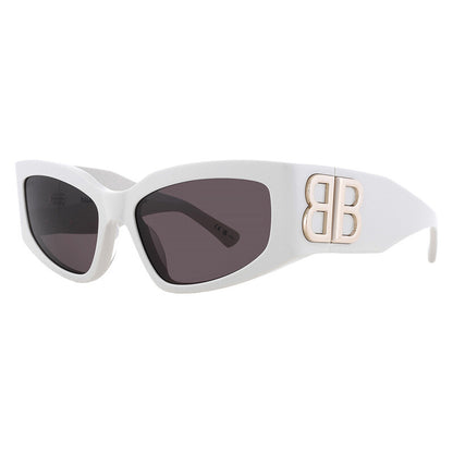 Balenciaga BB0321S 010 Cat Eye Sunglasses – Ivory/Grey