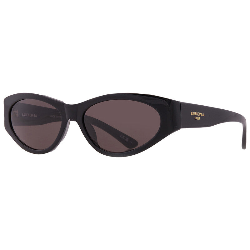 Balenciaga BB0367S 001 Oval Sunglasses – Shiny Black