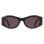 Balenciaga BB0396SK 003 Oval Sunglasses – Multicolor Grain Black
