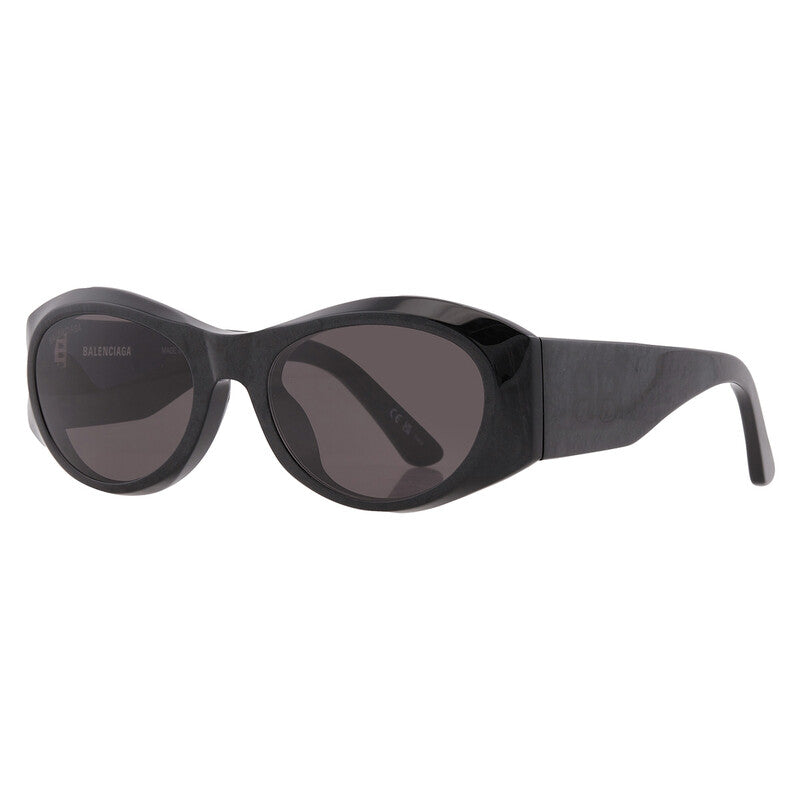 Balenciaga BB0396SK 003 Oval Sunglasses – Multicolor Grain Black