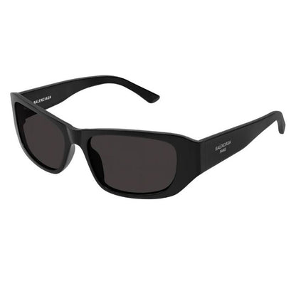 Balenciaga BB0365S 001 Rectangular Sunglasses – Shiny Black/Grey