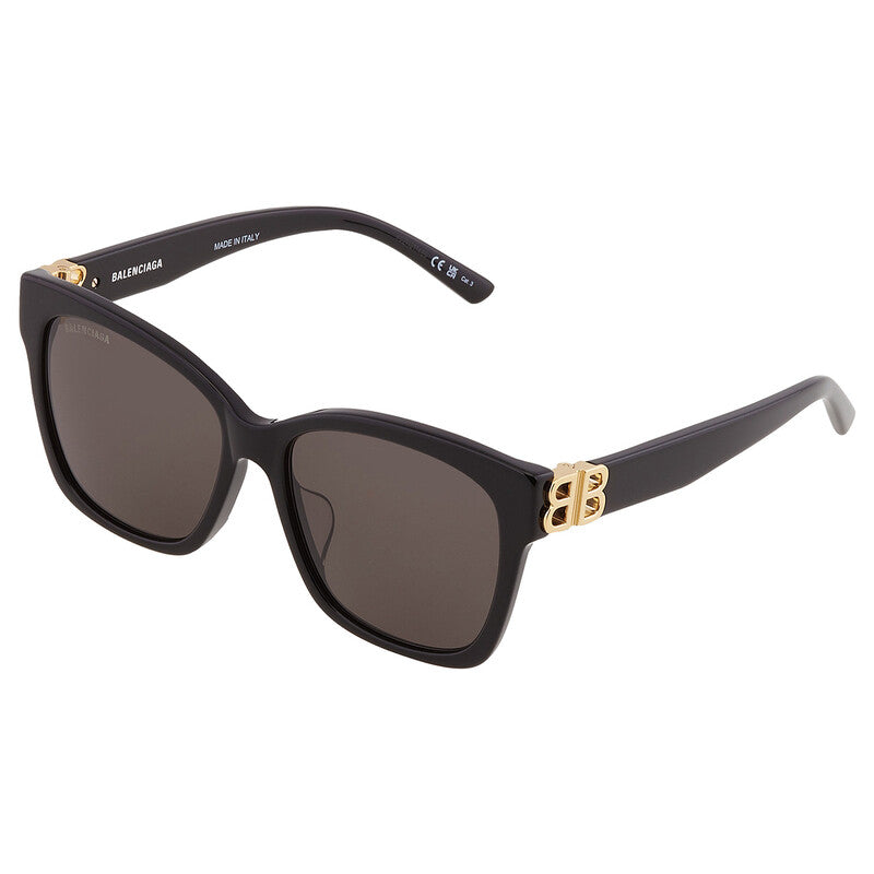 Balenciaga BB0102SA 001 Square Sunglasses – Black/Gold