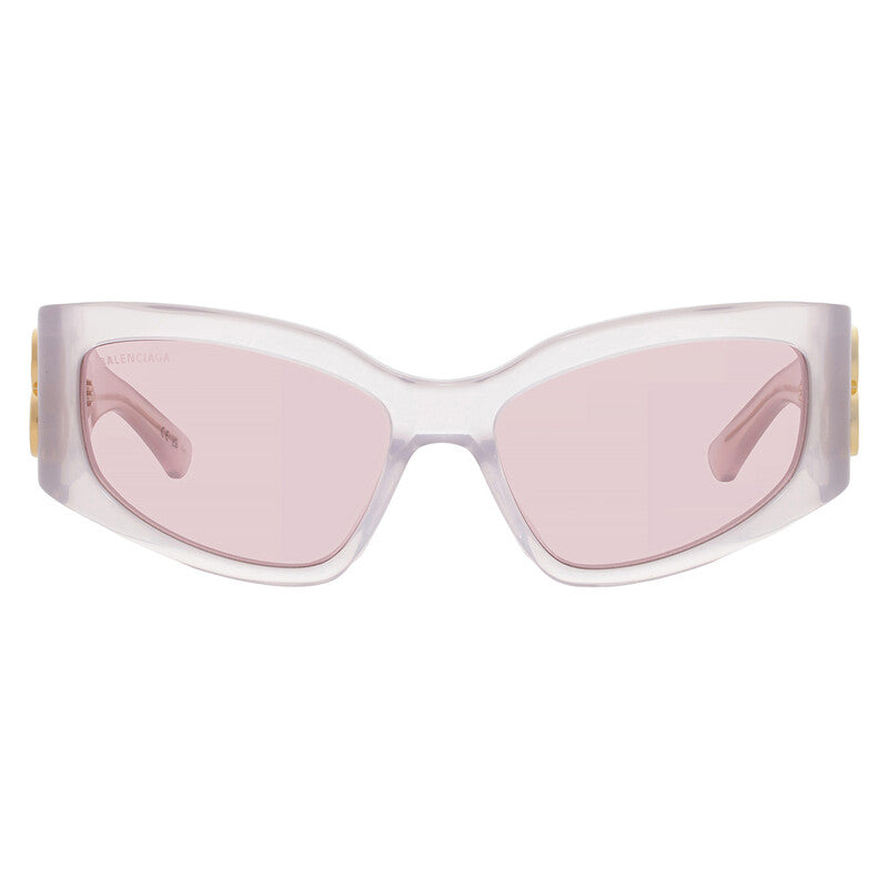 Balenciaga BB0321S 012 Cat Eye Sunglasses – Transparent White/Pink