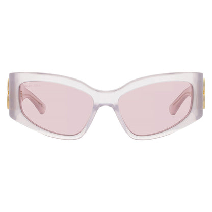 Balenciaga BB0321S 012 Cat Eye Sunglasses – Transparent White/Pink