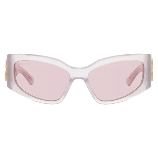 Balenciaga BB0321S 012 Cat Eye Sunglasses – Transparent White/Pink