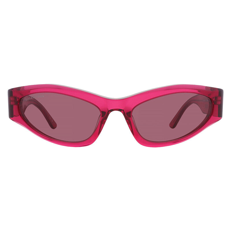 Balenciaga BB0387S 003 Cat Eye Sunglasses – Transparent Burgundy/Violet