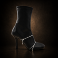 Burberry Peep Square Toe Leather Ankle Boots SIZE 40.5 (10.5)