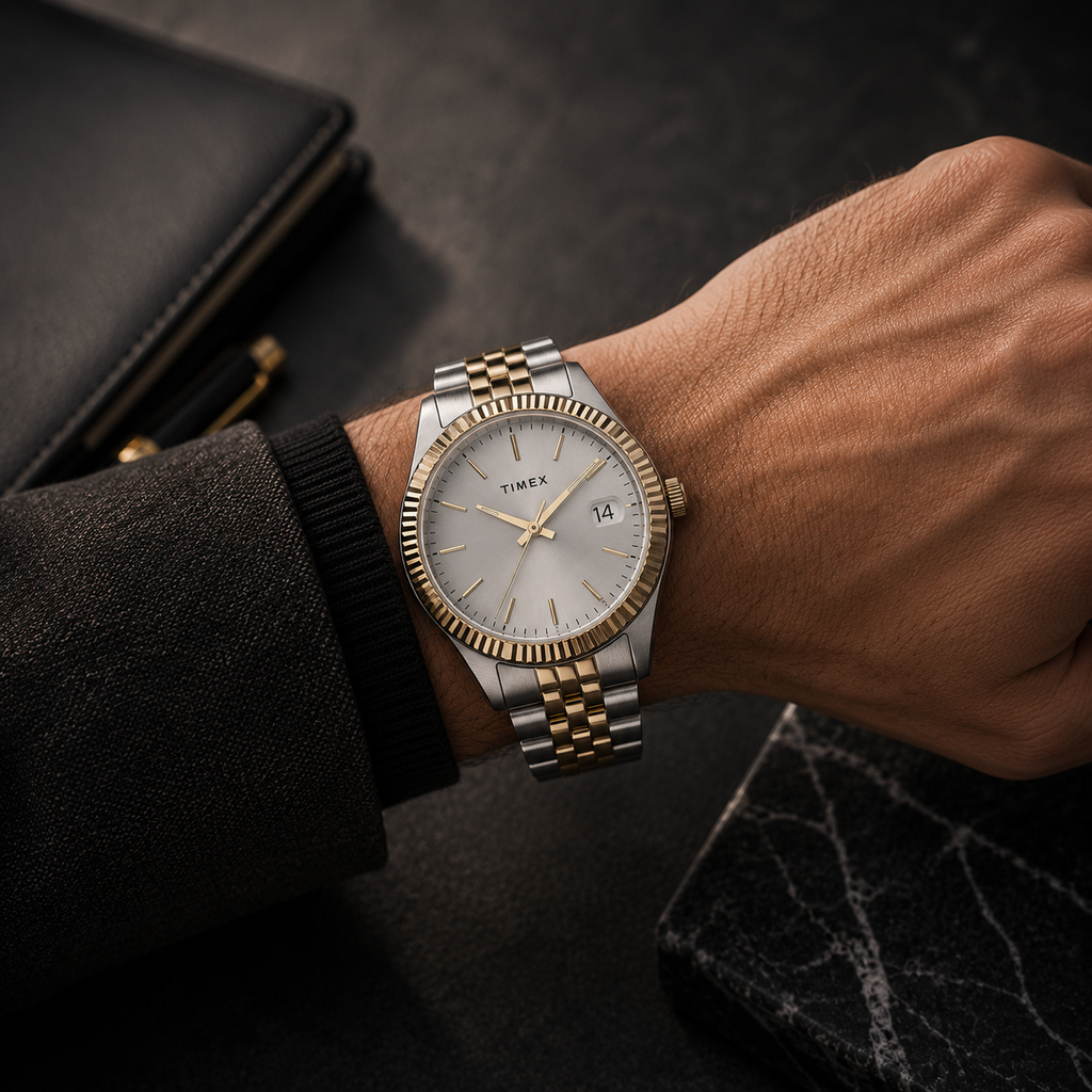 Timex Waterbury Quartz Silver Dial Ladies Watch