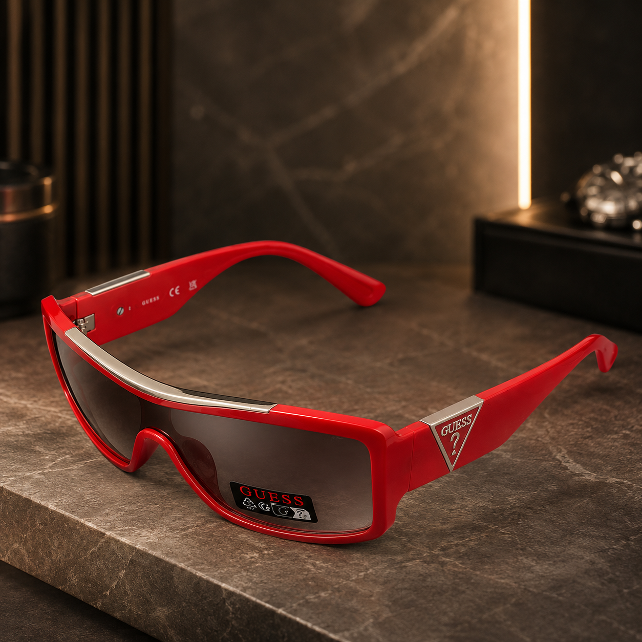 Guess Factory  Smoke Mirror Shield Ladies Sunglasses