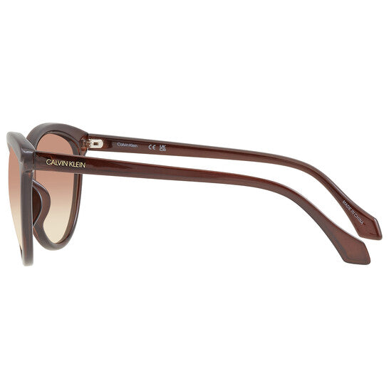 Calvin Klein  Brown Gradient Cat Eye Ladies Sunglasses