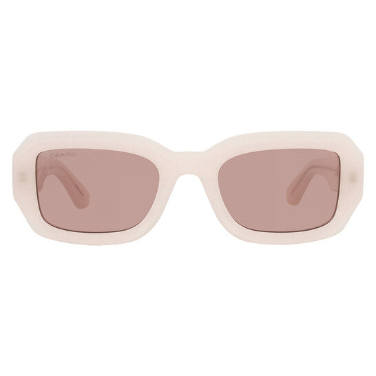 Calvin Klein  Brown Rectangular Unisex Sunglasses