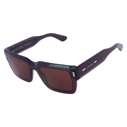 Calvin Klein CK23538S Square Sunglasses — Violet / Brown