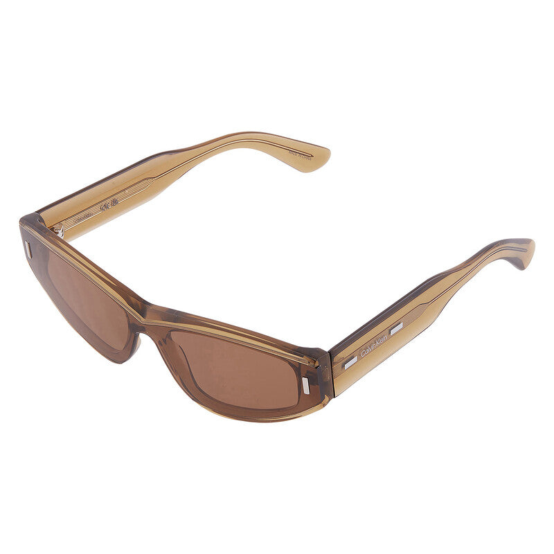 Calvin Klein CK24534S Irregular Sunglasses — Light Brown / Green