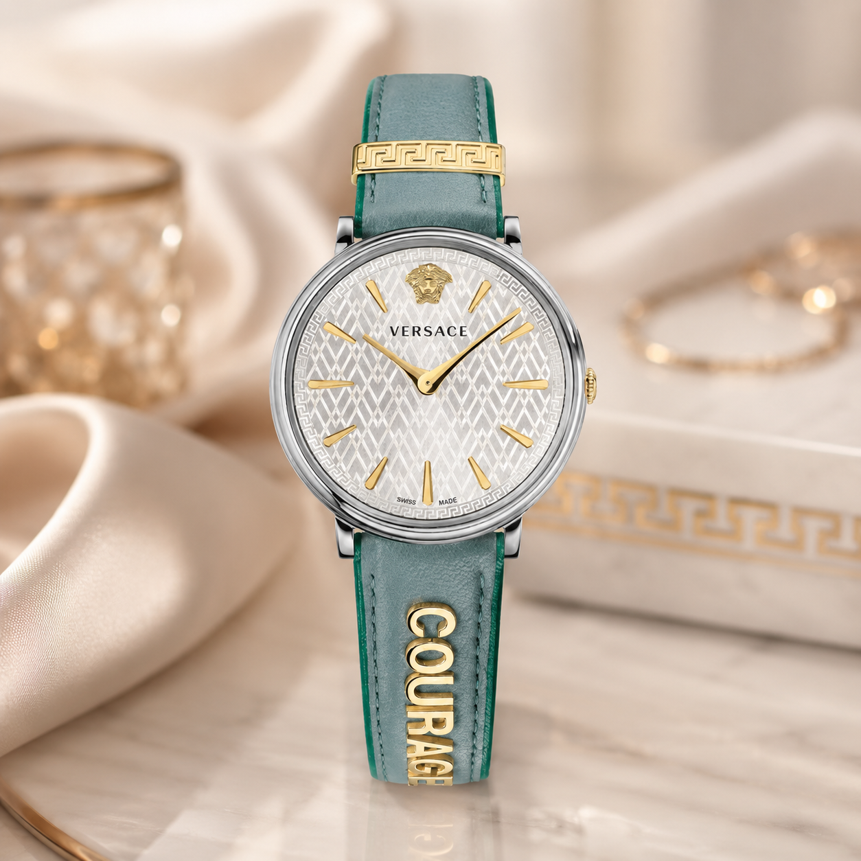 Versace Silver Dial Ladies Watch