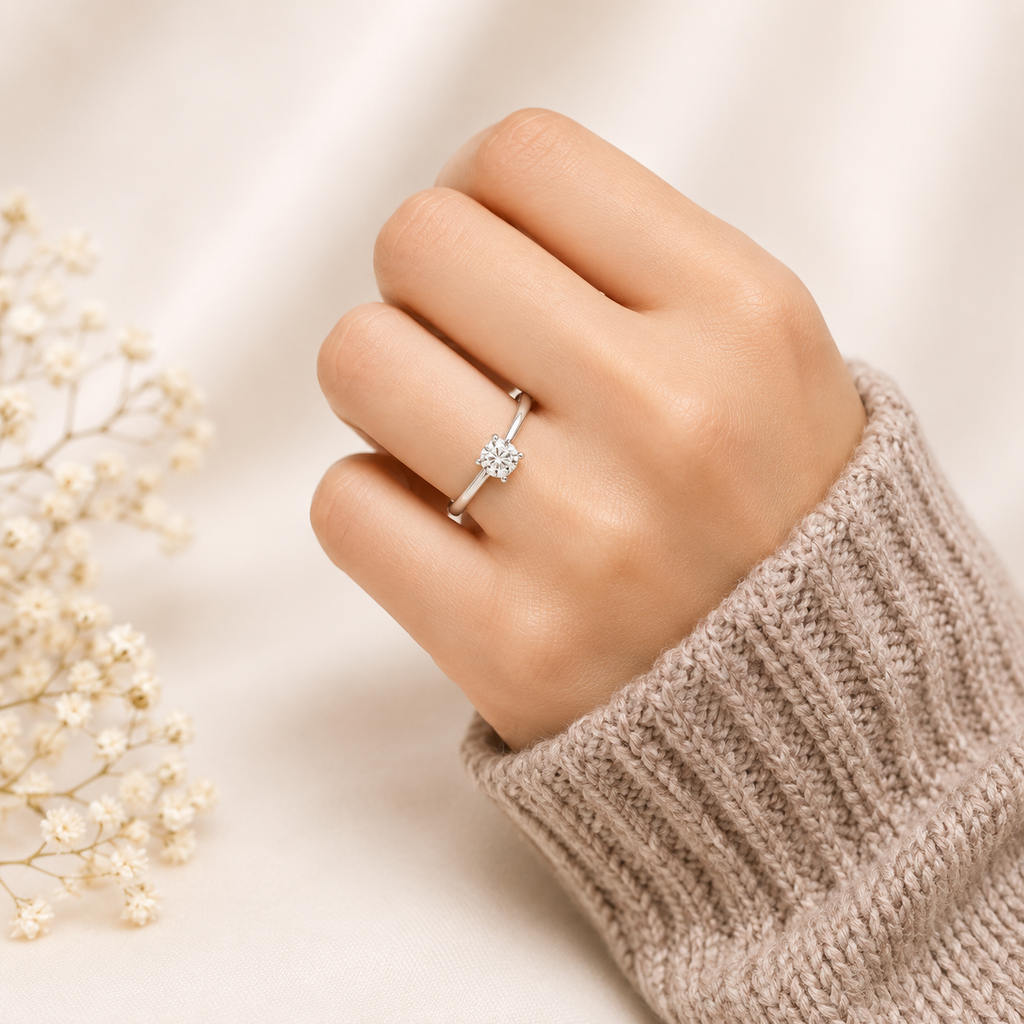 Created Forever 1/10CT TW Lab Grown Diamond Enagement Ring in Sterling Silver